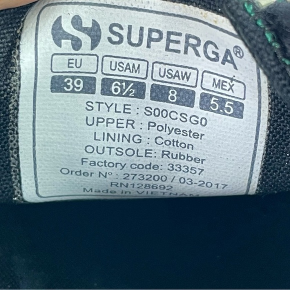 Superga 2750 Black Satin Mandarin Embroidery Sneakers‎ - Picture 16 of 16